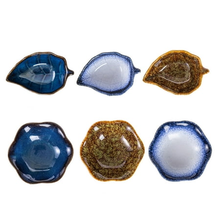 

Qeeadeea/Sushi Soy Sauce Dish Kiln Glaze Dipping Sauce Bowls 6 Pack Seasoning Dishes For Dipping Appetizer Plates-mash up-set of 6