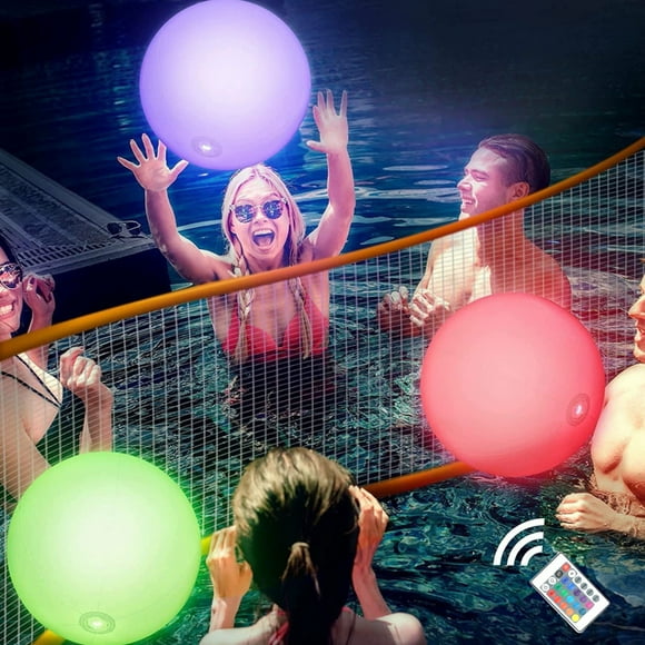 EGNMCR Équipement de Natation Ampoule à Gaz Émettant Lumière LED RGB Changeant de Couleur Lumière Flottante pour Piscine Lumière de Douche et de Jeu Lumière Décorative Flottante en Plastique Boule Lumineuse Gonflable