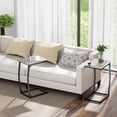 thumbnail image 3 of C-Shaped End Table Set of 2 - Slide Under Sofa Side Table with Curved Legs, Adjustable Feet for Living Room Bedroom, 3 of 9