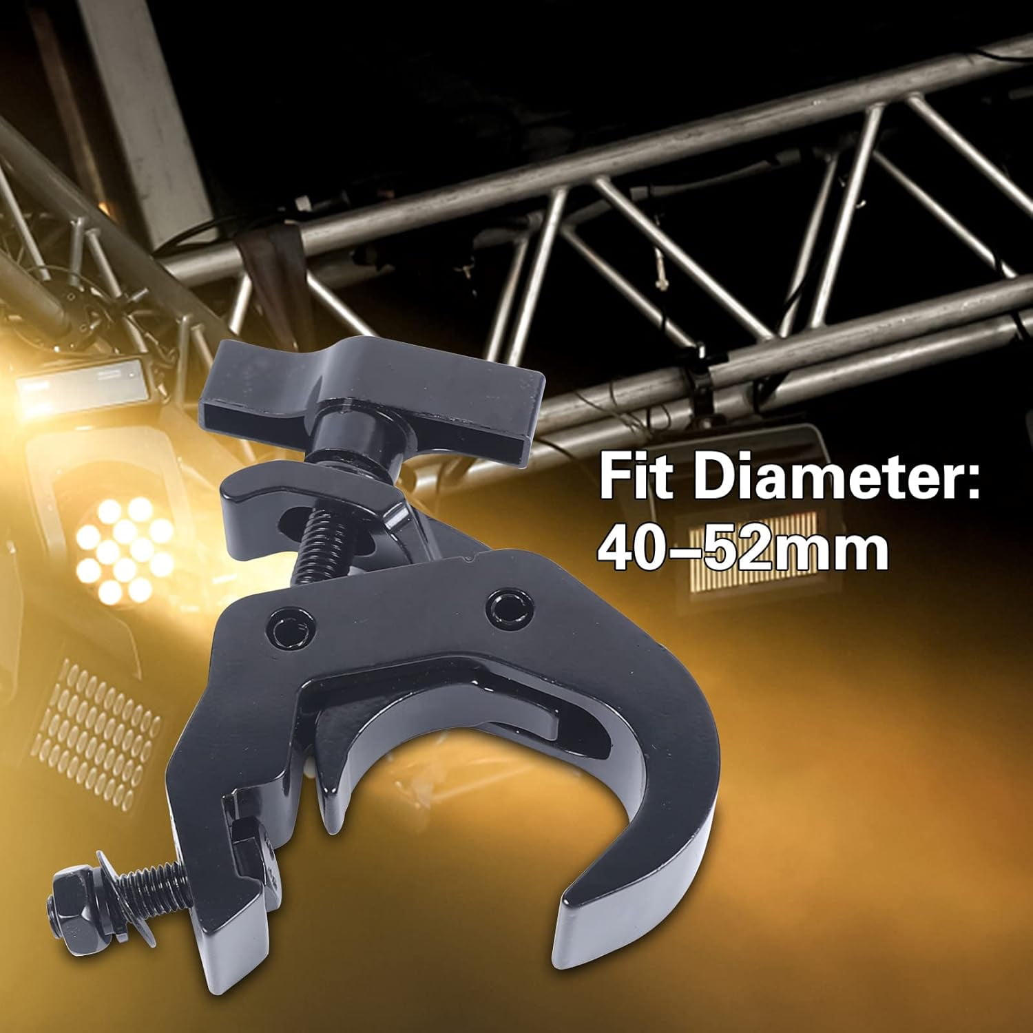 Miumaeov 8 Pack Stage Lighting Clamps,Heavy Duty DJ Light Truss Fits 40-52MM Load 330lb,Aluminum Alloy Premium Pro Truss Clamp