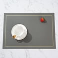 thumbnail image 1 of Square Solid Color Leather Western Placemat Oil Proof High Temperature Household Non Slip Table Mat,Placemat*1 Clearance, 1 of 7