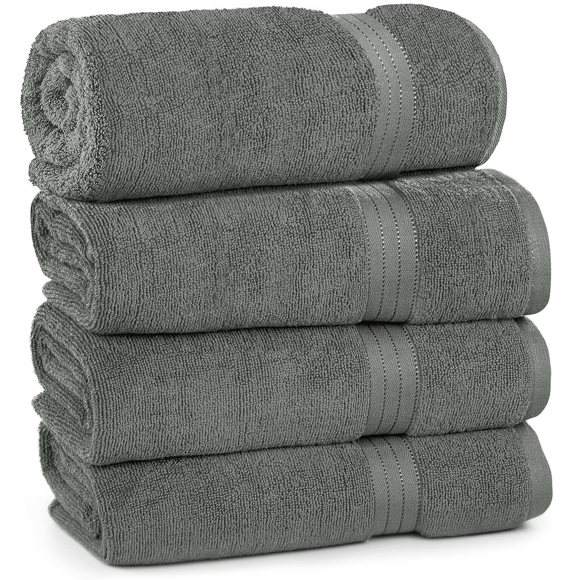 Bliss Casa Bath Towel Set 27 x 54 Inch (4 Pack) - 600 GSM 100% Combed Cotton Quick Drying Highly Absorbent Thick Bathroom Towels - Soft Hotel Quality for Bath and Spa