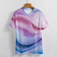 thumbnail image 3 of Purple Blue And Gold Wave Women's T-Shirt Short Sleeve T Shirts Tops Tee Ladies Loose T, 3 of 6