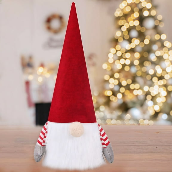 24-Inch Gnome Christmas Tree Topper, Santa Hat for Xmas Tree, Festive Holiday Winter Decor
