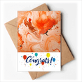 thumbnail image 1 of Orange White Marble Modern Pattern Wedding Cards Congratulations Greeting Envelopes, 1 of 3