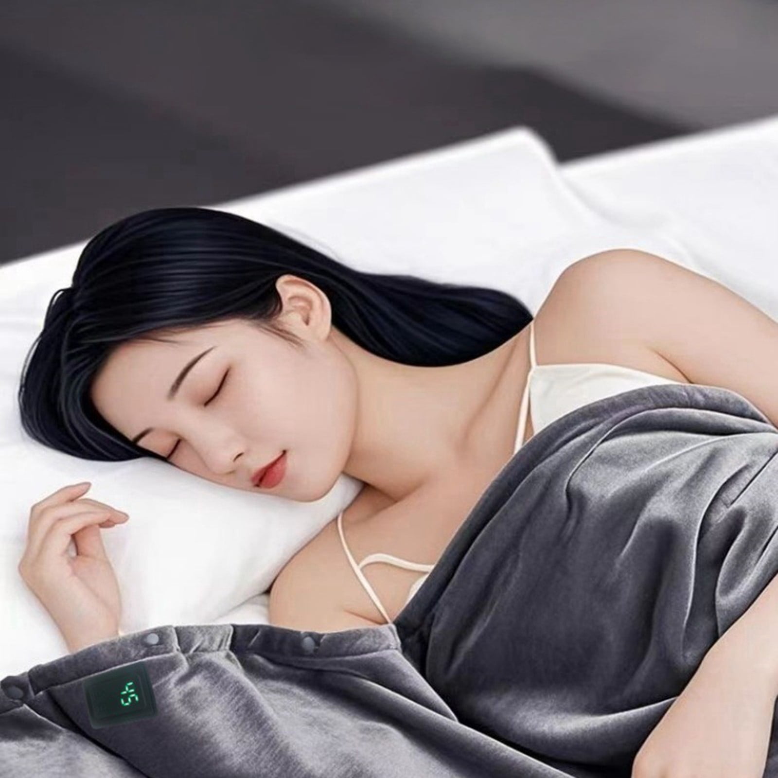 Electric Blanket 70"X59" Soft Double Sided Sherpa Heated Blanket LED Display, 3 Heating Levels USB Machine Washable & Fast Heating Warm Winter Gifts for Women/Men, Heater Lap Blankets