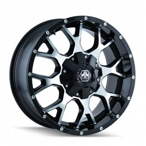 Mayhem 8015-8956B 5-114.3, 5-127 PCD Warrior Black Machined Face Wheel