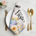 thumbnail image 2 of Happy Easter Cloth Napkins, Spring Grey Bunny Colorful Eggs Flower Beige Washable and Reusable Dinner Napkins Set of 4, Table Napkin for Kitchen Party Birthday Wedding Hotel Housewarming 20"x20", 2 of 9