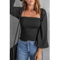 thumbnail image 1 of Women's Black Puff Sleeve Smocked Top, 1 of 6