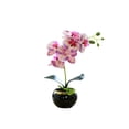 thumbnail image 1 of Billuyoard Bonsái de flor de orquídea artificial, maceta de Phalaenopsis en maceta, figurita falsa para oficina, hogar, decoración interior y exterior Decoración Rosado morado Billuyoard HA084076-04, 1 of 6