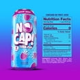 thumbnail image 2 of No Cap! Clean Soda Pop, Zero Sugar, Zero Calorie, Caffeine Free, 16 Oz Cans, (12 Pack Bussin' Berry), 2 of 5