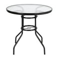thumbnail image 5 of SalonMore 31.5in Round Outdoor Table with Umbrella Hole for Garden Patio, Dark Chocolate, 5 of 11