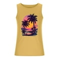 thumbnail image 4 of Gifts for Men! Titcea Tank Tops Men Palm Tree Printed Round Neck Sleeveless Summer Casual T Shirts Hawaiian Beach Holiday Loose Comfort Tank Top, 4 of 5