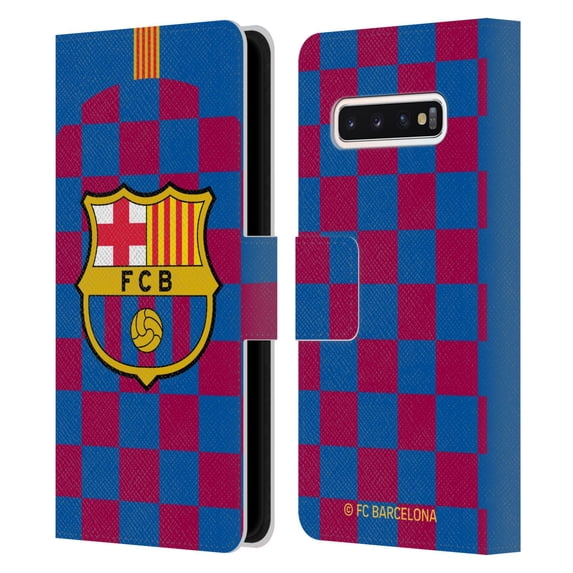 Head Case Designs Officially Licensed FC Barcelona 2019/20 Crest Kit Home Leather Book Wallet Case Cover Compatible with Samsung Samsung Galaxy S10