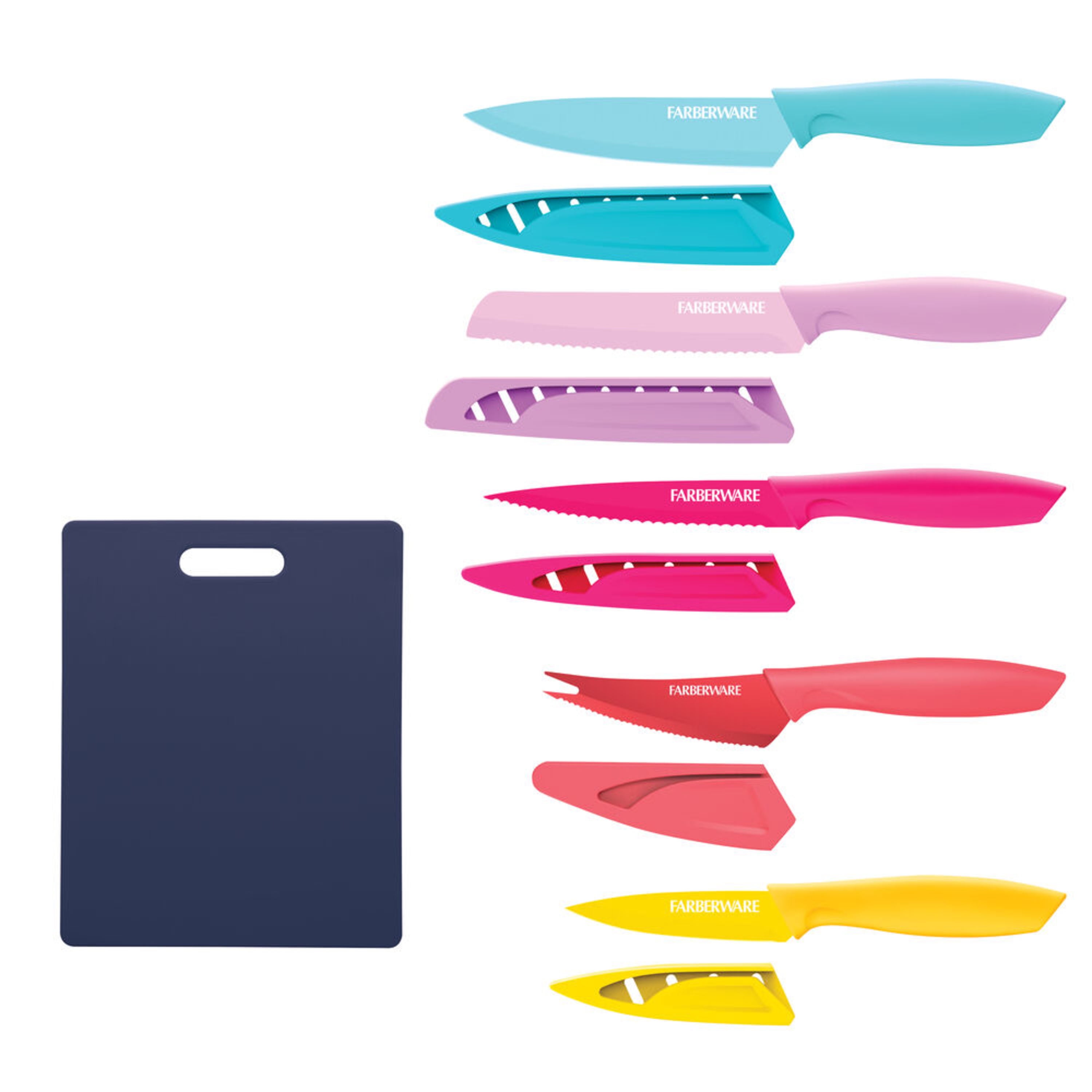 Farberware 11Piece NonStick Knife Set, Rainbow Color