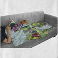 thumbnail image 6 of Fine Art Soft Flannel Fleece Blanket, Unusual Rural Village with Wooden Houses Bushes Impressionism Modern Art Landscape, Cozy Plush for Indoor and Outdoor Use, 60" x 80", Multicolor, by Ambesonne, 6 of 6
