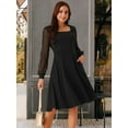 thumbnail image 2 of DARING DIVA Long Sleeve Square Neck Dress M Black, 2 of 8