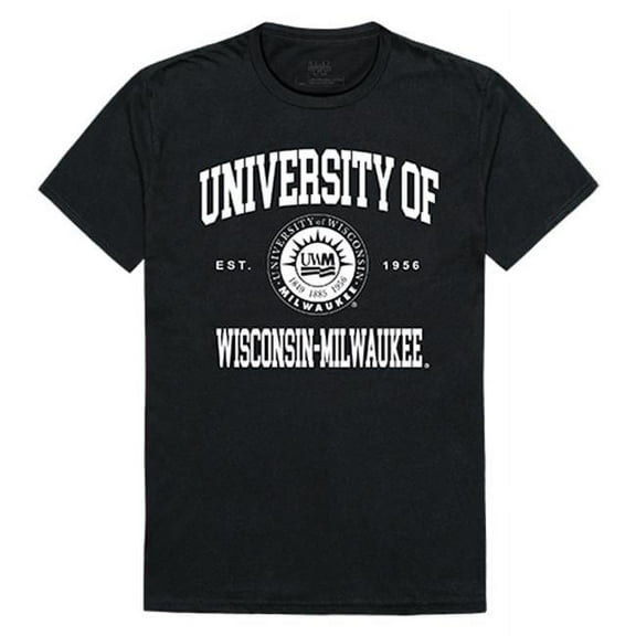W Republic Apparel 526-199-BLK-02 University of Wisconsin Milwaukee Seal Tee, Black - Medium