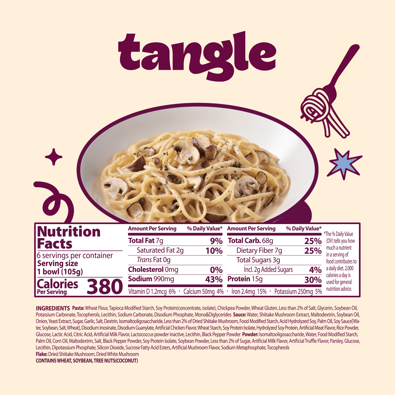Samyang Tangle Creamy Mushroom Pasta Big Bowl