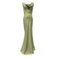 thumbnail image 5 of Satin Cowl Neck Sleeveless Backless Maxi Wedding Guest Dress Silk Open Back Tie Back Prom Formal Dresses For Women, 5 of 6