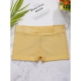 thumbnail image 4 of Raenseen Kids Girls V-Front Waistband Shorts Breathable Stretchy Bike Shorts Sports Ballet Dance Yellow 8, 4 of 9