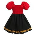 thumbnail image 3 of IDOPIP Toddler Baby Girls Christmas Dress Short Puff Sleeve Printed Smocked Skater Dress, 3 of 7