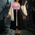 thumbnail image 3 of Womens Renaissance Costume Dress Medieval Pirate Peasant Corset Dresses Bell Sleeve A-Line Maxi Dresses, 3 of 8