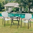 thumbnail image 2 of Gymax Patio Folding Square Dining Table Aluminum Frame Tempered Glass top, 2 of 10