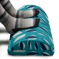 thumbnail image 3 of Abstract Foot Rest, Nature Themed Leaves Jungle Elements Fashion Pattern Round Ornaments, Non-Slip Backing Adjustable Ergonomic Memory Foam Leg Support for Office, Slate Blue Sage Green, by Ambesonne, 3 of 5