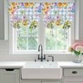 thumbnail image 4 of Spring Floral Truck Balloon Curtains 63 Inch Length for Living Room/Bedroom, Watercolor Flowers Butterflies Blue Plaid Rod Pocket Privacy Door Curtains Decorative Tie Up Shade for Window 52"x63", 4 of 8