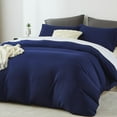 thumbnail image 2 of Davulos Duvet Cover Set King Size,3 Pieces Modern Bedding Set All Seasons for Adults Teens Soft and Breathable Comforter Cover and 2 Pillow Shams,Dark Blue, 2 of 6