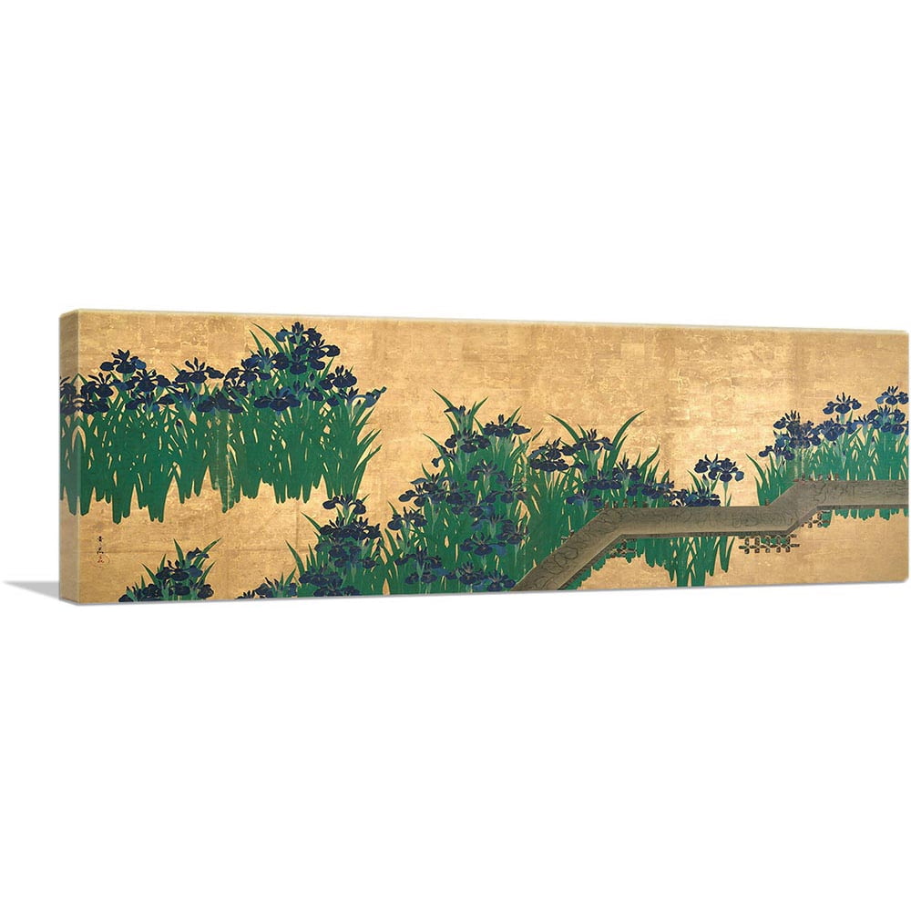 ARTCANVAS Irises At Yatsuhashi Left Panel Canvas Art Print by Ogata