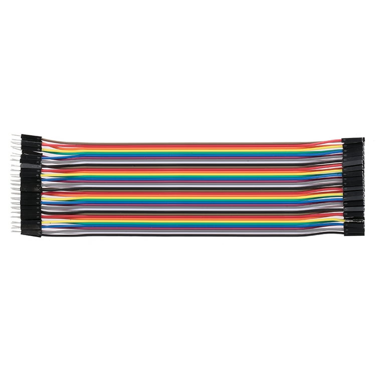 Carevas Breadboard Jumper Wires male to Female Dupont Cable for Multicolored Ribbon Cables 40pin 20cm, Size: 20 cm