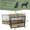 thumbnail image 3 of Uforic 38-Inch Wooden Dog Crate Furniture with Wheels and Double-Doors,Dog Kennel,Dog Cage for Indoor - Greige, 3 of 8