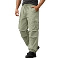 thumbnail image 2 of Aimik Men's Quick-Dry Cargo Joggers Lightweight Waterproof Utility Pants with Elastic Waist Breathable Sports Trousers Summer, 2 of 6