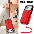 thumbnail image 2 of For Apple iPhone 17 Pro Max RFID Blocking Protective Purse Wallet Case Magnetic Flip Cover Multi-Card Slots Pocket With Detachable Shoulder Strap And Wrist Strap,Red,For iPhone 17 Pro Max, 2 of 8