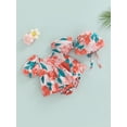 thumbnail image 3 of Gzhioc Infant Baby Girls Rompers Dress Floral Print Square Neck Short Sleeve Tutu Jumpsuits, 3 of 9