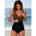 thumbnail image 5 of Women's Leopard & Zebra Print One Piece Swimsuit – Halter Cutout Lace Up Swimsuit, 5 of 6