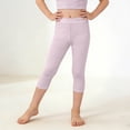 thumbnail image 2 of IFNWSV Girls Yoga Pants Solid Stretchy High Waisted Leggings Athletic Cropped Tights for Active Wear Purple 8 Years, 2 of 7