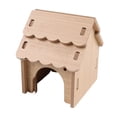 thumbnail image 4 of Pet Cages Hamster House, Wooden Hamster House Hideout, Small Animal Sleeping Hut with Cozy Snow Roof Design, Natural/Wood/Hideaway, Cage Accessories for Dwarf Hamsters, Gerbils & Mice C, 4 of 4