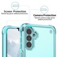 thumbnail image 7 of TJS for Samsung Galaxy A25 5G Phone Case, with Tempered Glass Screen Protector, [Military Grade] Heavy Duty Magnetic Support Ring Kickstand Cover for Galaxy A25 5G (Teal), 7 of 7