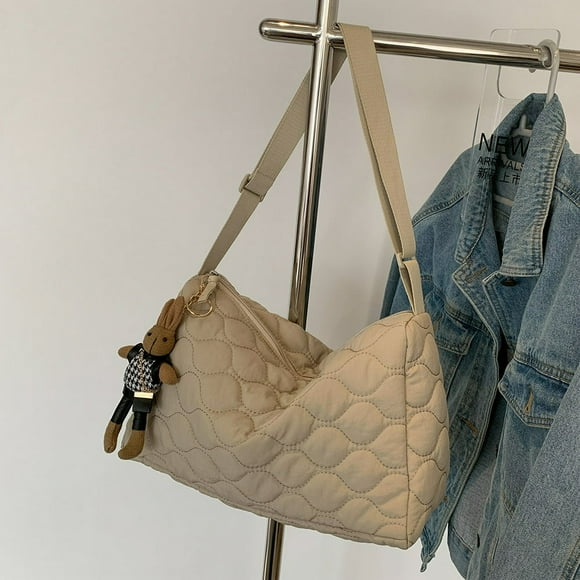 Women Quilted Tote Bag Casual Puffy Satchel Bag Lightweight Shopping Bag