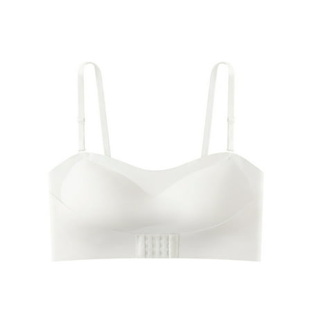 

maytalsoy Women Unwired Seamless Intimates Push up Bra Underwear Lady Bralette Female Adjustable Elastic Simple Design Brassiere White S