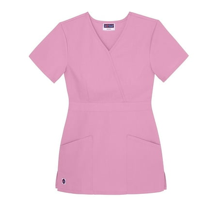 

Sivvan Womens Scrubs Mock Wrap Top Available in 12 Colors