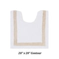 thumbnail image 5 of Better Trends 3 Piece Bathroom Mat Set 100% Cotton Bath Rug Soft, Water Absorbent, Reversible, Machine Washable for Bathroom Decor Toilet Base Contour And Runner Mat Hotel Collection - White/Sand, 5 of 7