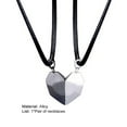 thumbnail image 6 of 2 Pcs/Set Matching Necklace Magnetic Geometric Creative Unisex Memorial Meaningful His-and-hers Necklace for Couple, 6 of 6