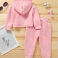 thumbnail image 6 of Baby Girls' Pink Autumn And Winter Hoodie Set Sweatshirt Letter Print Pullover 0-18M., 6 of 8
