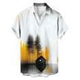 thumbnail image 4 of Stamzod Beach Shirts for Men Short Sleeve Button Down Hawaiian Shirt Casual Vacation Outfits Gold L, 4 of 6