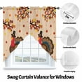 thumbnail image 5 of Swag Curtains Valances for Windows, Farmhouse Fall Thanksgiving Turkey Short Kitchen Window Curtains Over Sink, Orange Pumpkins Maple Leaf Cafe Curtains Panel Set Of 2,Rod Pocket, 45 Inches Length, 5 of 8
