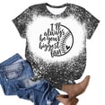 thumbnail image 3 of Camisas de Mujer Casual Impreso Cuello Redondo Manga Corta Superior, Blusa de Moda para Uso Diario Y de Fiesta, 3 of 4